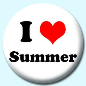 Personalised Badge: 25mm I Heart Summer Button Badge. Create your own custom badge - complete the form and we will create your personalised button badge for you.