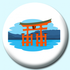 Personalised Badge: 75mm Itsukushima Shrine Button Badge. Create your own custom badge - complete the form and we will create your personalised button badge for you.