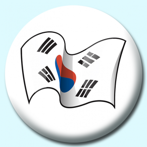 Personalised Badge: 58mm Korea South Button Badge. Create your own custom badge - complete the form and we will create your personalised button badge for you.