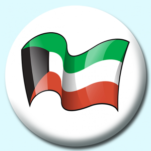 Personalised Badge: 38mm Kuwait Button Badge. Create your own custom badge - complete the form and we will create your personalised button badge for you.