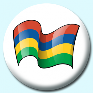 Personalised Badge: 25mm Mauritius Button Badge. Create your own custom badge - complete the form and we will create your personalised button badge for you.