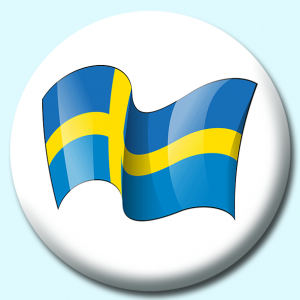 Personalised Badge: 25mm Sweden Button Badge. Create your own custom badge - complete the form and we will create your personalised button badge for you.