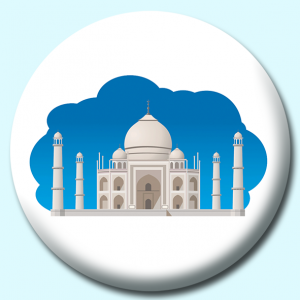 Personalised Badge: 58mm Taj Mahal Button Badge. Create your own custom badge - complete the form and we will create your personalised button badge for you.