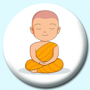 Personalised Badge: 38mm Thai Buddhist Monk Button Badge. Create your own custom badge - complete the form and we will create your personalised button badge for you.