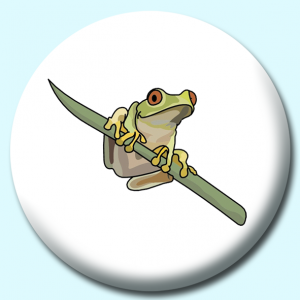 Personalised Badge: 38mm Tree Frog Button Badge. Create your own custom badge - complete the form and we will create your personalised button badge for you.