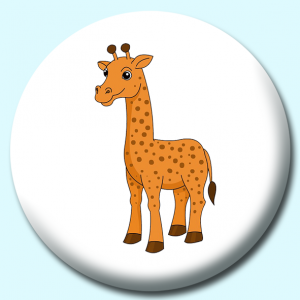 Personalised Badge: 38mm African Giraffe Button Badge. Create your own custom badge - complete the form and we will create your personalised button badge for you.