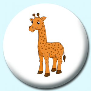 Personalised Badge: 25mm African Giraffe Button Badge. Create your own custom badge - complete the form and we will create your personalised button badge for you.