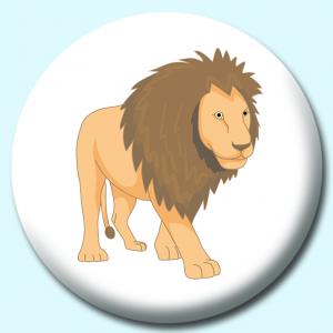Personalised Badge: 38mm African Lion Button Badge. Create your own custom badge - complete the form and we will create your personalised button badge for you.