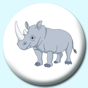 Personalised Badge: 25mm African Rhinoceros Button Badge. Create your own custom badge - complete the form and we will create your personalised button badge for you.