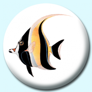 Personalised Badge: 38mm Angel Fish Button Badge. Create your own custom badge - complete the form and we will create your personalised button badge for you.