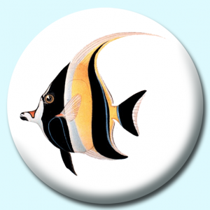 Personalised Badge: 75mm Angel Fish Button Badge. Create your own custom badge - complete the form and we will create your personalised button badge for you.