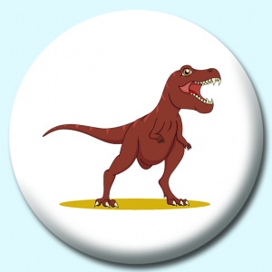 Personalised Badge: 25mm Angry Dinosaur Button Badge. Create your own custom badge - complete the form and we will create your personalised button badge for you.