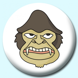 Personalised Badge: 38mm Angry Monkey Button Badge. Create your own custom badge - complete the form and we will create your personalised button badge for you.