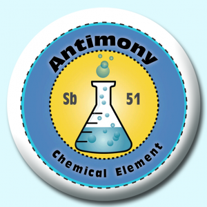 Personalised Badge: 38mm Antimony Button Badge. Create your own custom badge - complete the form and we will create your personalised button badge for you.