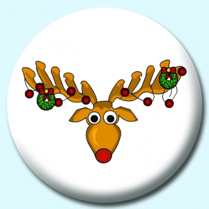 Personalised Badge: 58mm Antlers Button Badge. Create your own custom badge - complete the form and we will create your personalised button badge for you.