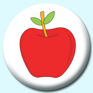 Personalised Badge: 75mm Apple For Teacher Button Badge. Create your own custom badge - complete the form and we will create your personalised button badge for you.