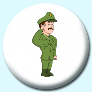 Personalised Badge: 25mm Army Officer Saluating Button Badge. Create your own custom badge - complete the form and we will create your personalised button badge for you.