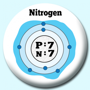 Personalised Badge: 38mm Atomic Structure Of Nitogen 2 Button Badge. Create your own custom badge - complete the form and we will create your personalised button badge for you.