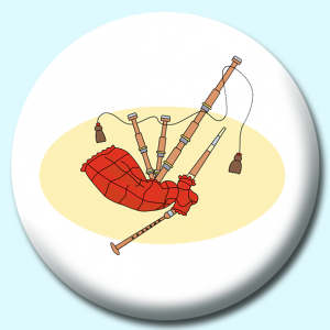 Personalised Badge: 38mm Bagpipe Musical Instrument Button Badge. Create your own custom badge - complete the form and we will create your personalised button badge for you.