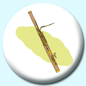 Personalised Badge: 38mm Bassoon Music Instrument Button Badge. Create your own custom badge - complete the form and we will create your personalised button badge for you.