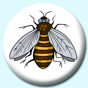 Personalised Badge: 38mm Bee Button Badge. Create your own custom badge - complete the form and we will create your personalised button badge for you.