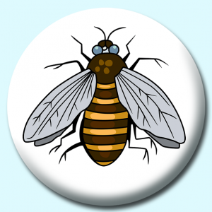 Personalised Badge: 58mm Bee Button Badge. Create your own custom badge - complete the form and we will create your personalised button badge for you.