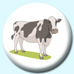 Personalised Badge: 38mm Black And White Cow Button Badge. Create your own custom badge - complete the form and we will create your personalised button badge for you.