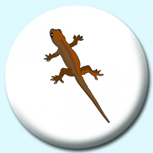 Personalised Badge: 58mm Brown Gecko Button Badge. Create your own custom badge - complete the form and we will create your personalised button badge for you.