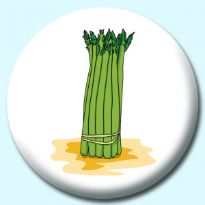 Personalised Badge: 58mm Bunch Of Asparagus Button Badge. Create your own custom badge - complete the form and we will create your personalised button badge for you.