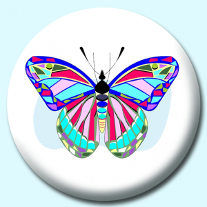 Personalised Badge: 38mm Butterfly Button Badge. Create your own custom badge - complete the form and we will create your personalised button badge for you.