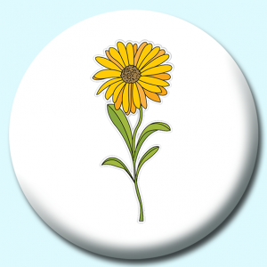 Personalised Badge: 38mm Calendula Flower Button Badge. Create your own custom badge - complete the form and we will create your personalised button badge for you.