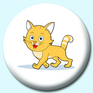 Personalised Badge: 38mm Cat Walking Button Badge. Create your own custom badge - complete the form and we will create your personalised button badge for you.
