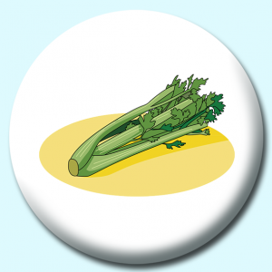 Personalised Badge: 38mm Celery Bunch Button Badge. Create your own custom badge - complete the form and we will create your personalised button badge for you.