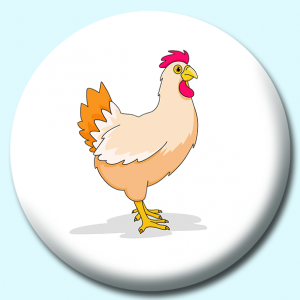 Personalised Badge: 38mm Chicken Farm Animal Button Badge. Create your own custom badge - complete the form and we will create your personalised button badge for you.