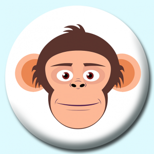 Personalised Badge: 38mm Chimpanzee Button Badge. Create your own custom badge - complete the form and we will create your personalised button badge for you.