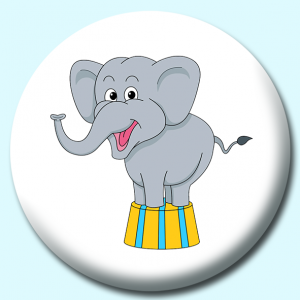 Personalised Badge: 25mm Circus Elephant Button Badge. Create your own custom badge - complete the form and we will create your personalised button badge for you.