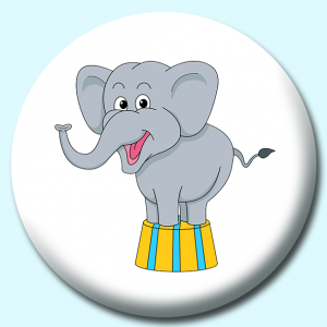Personalised Badge: 75mm Circus Elephant Button Badge. Create your own custom badge - complete the form and we will create your personalised button badge for you.