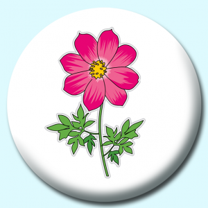 Personalised Badge: 38mm Cosmos Flower Button Badge. Create your own custom badge - complete the form and we will create your personalised button badge for you.