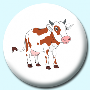 Personalised Badge: 75mm Cow Button Badge. Create your own custom badge - complete the form and we will create your personalised button badge for you.