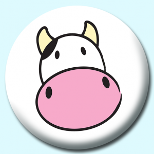 Personalised Badge: 75mm Cow Button Badge. Create your own custom badge - complete the form and we will create your personalised button badge for you.