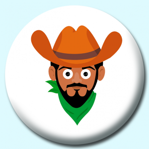 Personalised Badge: 25mm Cowboy With Beard Button Badge. Create your own custom badge - complete the form and we will create your personalised button badge for you.