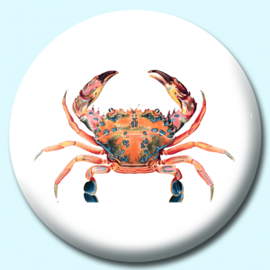 Personalised Badge: 38mm Crab Button Badge. Create your own custom badge - complete the form and we will create your personalised button badge for you.