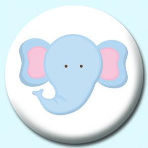 Personalised Badge: 38mm Cute Elephant Button Badge. Create your own custom badge - complete the form and we will create your personalised button badge for you.