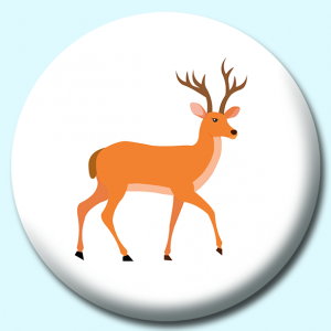 Personalised Badge: 38mm Deer Ruminant Animal With Antlers Button Badge. Create your own custom badge - complete the form and we will create your personalised button badge for you.