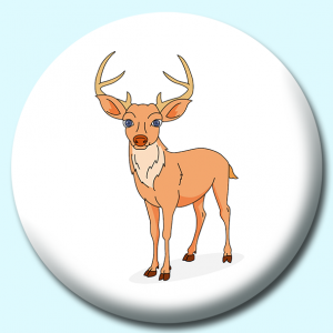 Personalised Badge: 38mm Deer With Antlers Button Badge. Create your own custom badge - complete the form and we will create your personalised button badge for you.