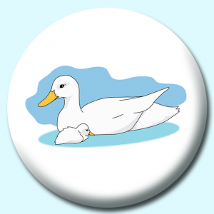 Personalised Badge: 38mm Ducks Baby Mother Duck Button Badge. Create your own custom badge - complete the form and we will create your personalised button badge for you.