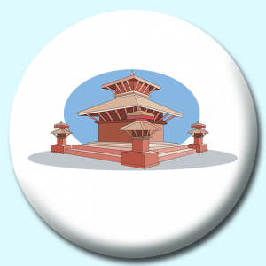 Personalised Badge: 38mm Durbar Square Nepal Button Badge. Create your own custom badge - complete the form and we will create your personalised button badge for you.