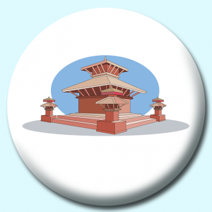 Personalised Badge: 75mm Durbar Square Nepal Button Badge. Create your own custom badge - complete the form and we will create your personalised button badge for you.