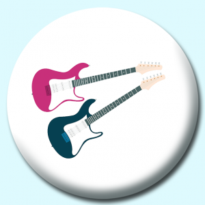 Personalised Badge: 38mm Electric Guitars Two Colours Button Badge. Create your own custom badge - complete the form and we will create your personalised button badge for you.