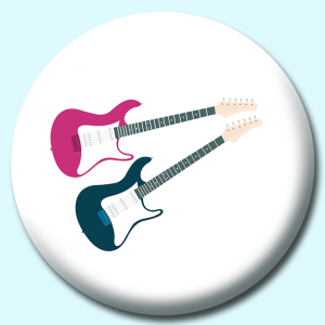 Personalised Badge: 58mm Electric Guitars Two Colours Button Badge. Create your own custom badge - complete the form and we will create your personalised button badge for you.
